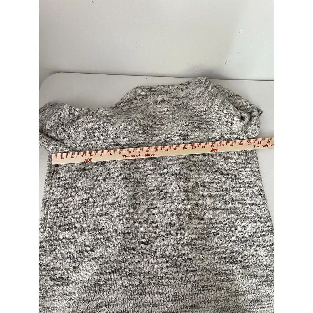 J. Jill Size L Open Front Cardigan Sweater Cotton Blend Gray White